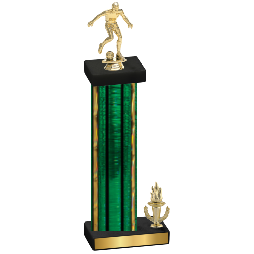 Accented Single Green Glacier Victory Soccer Trophy