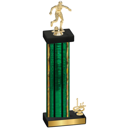 Accented Single Green Glacier First Place Soccer Trophy