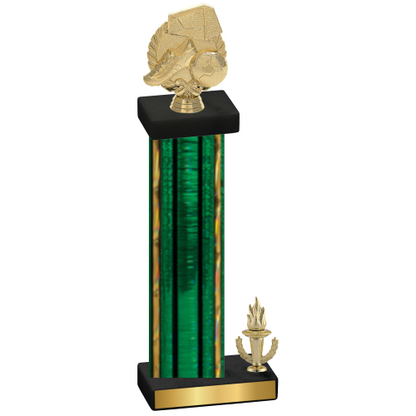 Accented Single Green Glacier Victory Soccer Trophy