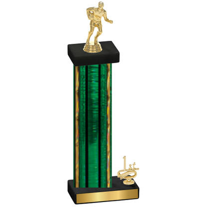 Accented Single Green Glacier First Place Rugby Trophy