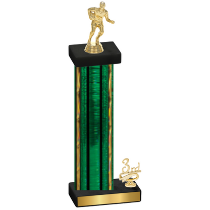 Accented Single Green Glacier Third Place Rugby Trophy