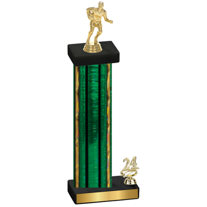 Accented Single Green Glacier Year Rugby Trophy