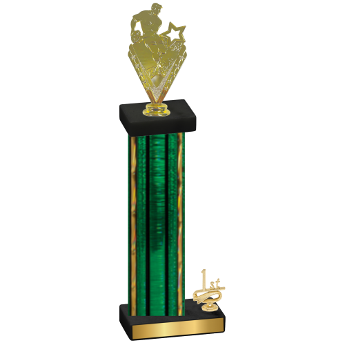 Accented Single Green Glacier First Place Rugby Trophy