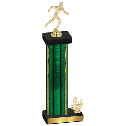 Accented Single Green Glacier Fourth Place Running Trophy