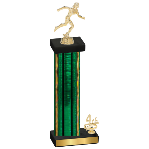 Accented Single Green Glacier Fourth Place Running Trophy