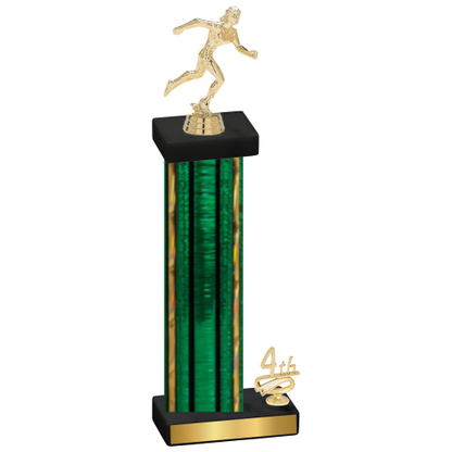 Accented Single Green Glacier Fourth Place Running Trophy