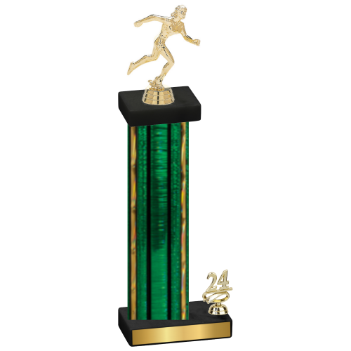 Accented Single Green Glacier Year Running Trophy