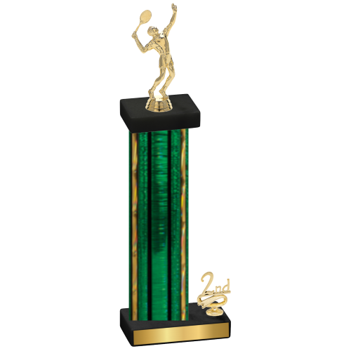 Accented Single Green Glacier Second Place Tennis Trophy