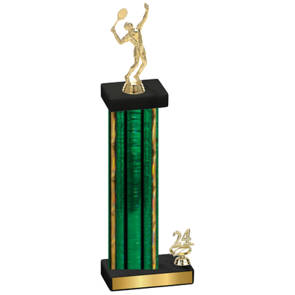 Accented Single Green Glacier Year Tennis Trophy