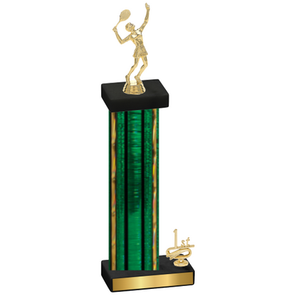 Accented Single Green Glacier First Place Tennis Trophy