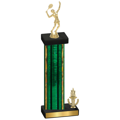 Accented Single Green Glacier Victory Tennis Trophy