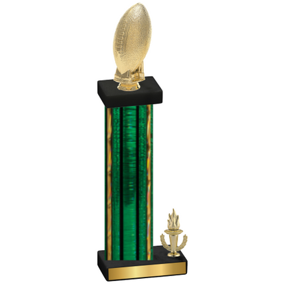 Accented Single Green Glacier Victory Football Trophy