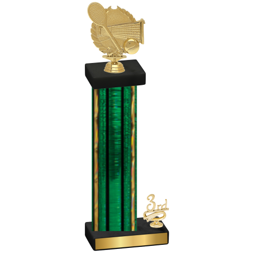 Accented Single Green Glacier Third Place Tennis Trophy