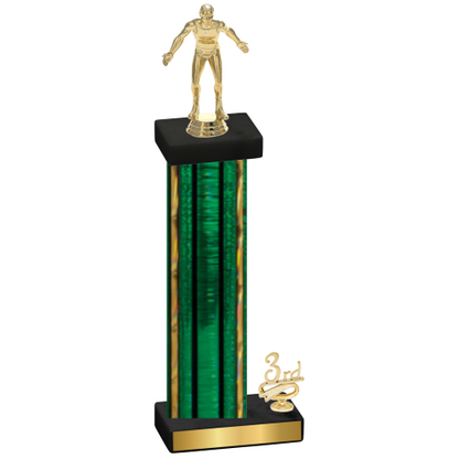 Accented Single Green Glacier Third Place Wrestling Trophy