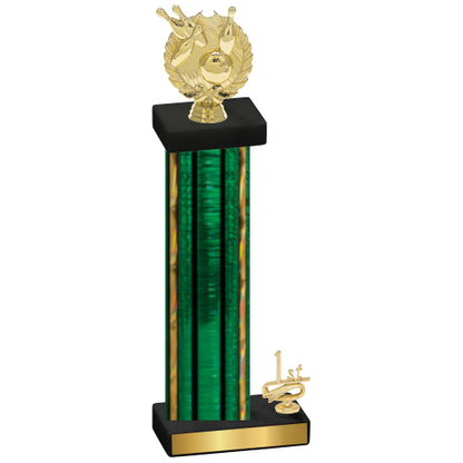 Accented Single Green Glacier First Place Bowling Trophy