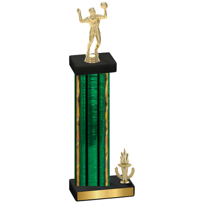 Accented Single Green Glacier Victory Volleyball Trophy