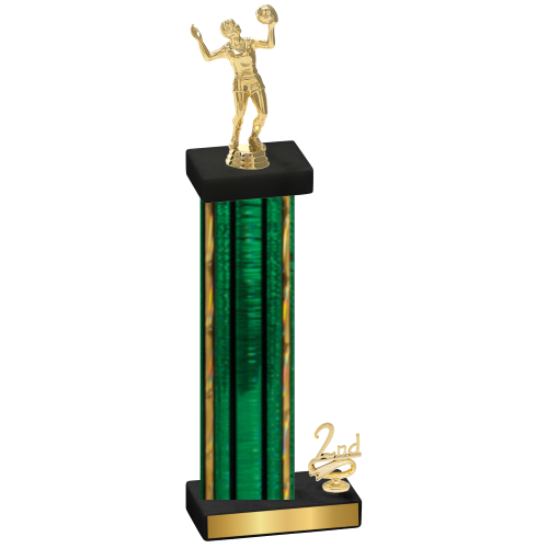 Accented Single Green Glacier Second Place Volleyball Trophy