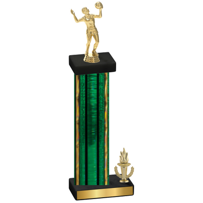 Accented Single Green Glacier Victory Volleyball Trophy