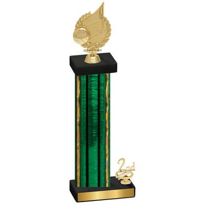 Accented Single Green Glacier Second Place Volleyball Trophy