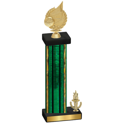 Accented Single Green Glacier Victory Volleyball Trophy