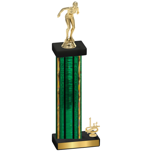 Accented Single Green Glacier First Place Tennis Trophy