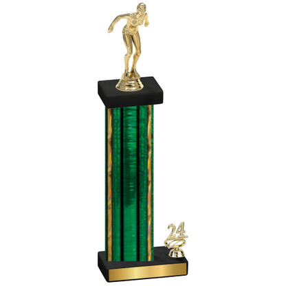 Accented Single Green Glacier Year Tennis Trophy