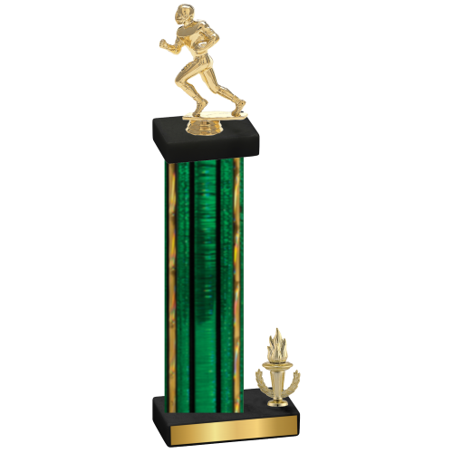 Accented Single Green Glacier Victory Football Trophy