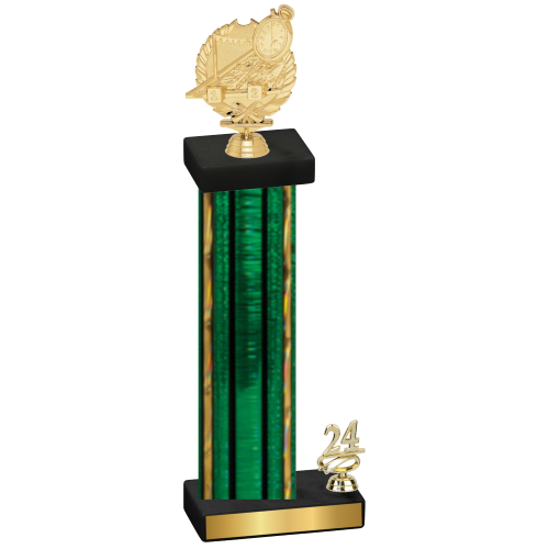 Accented Single Green Glacier Year Swimming Trophy