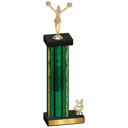 Accented Single Green Glacier Year Cheerleading Trophy
