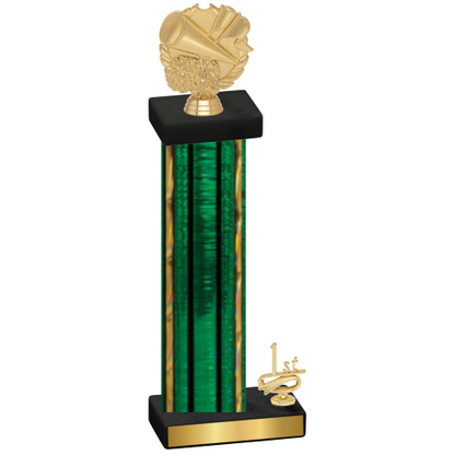 Accented Single Green Glacier First Place Cheerleading Trophy