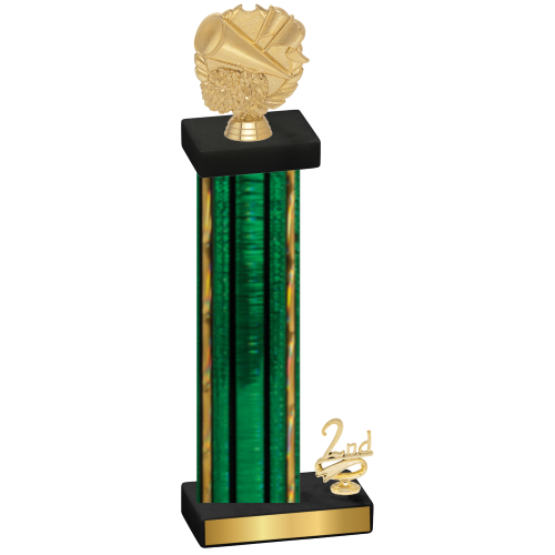 Accented Single Green Glacier Second Place Cheerleading Trophy