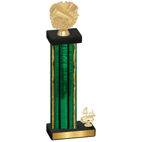 Accented Single Green Glacier Fourth Place Cheerleading Trophy