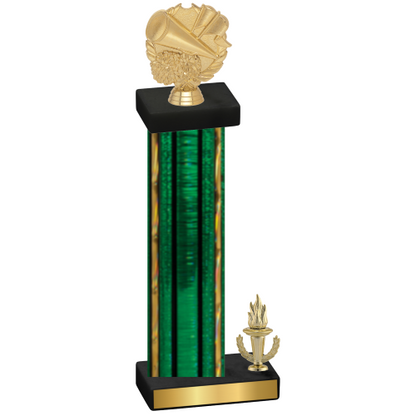 Accented Single Green Glacier Victory Cheerleading Trophy