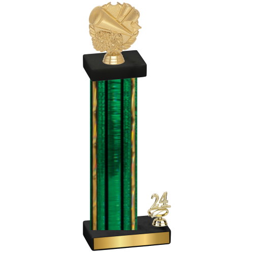 Accented Single Green Glacier Year Cheerleading Trophy
