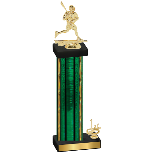 Accented Single Green Glacier First Place Lacrosse Trophy