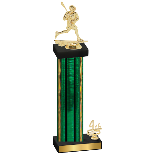 Accented Single Green Glacier Fourth Place Lacrosse Trophy