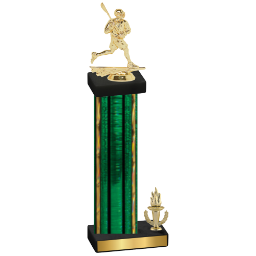 Accented Single Green Glacier Victory Lacrosse Trophy