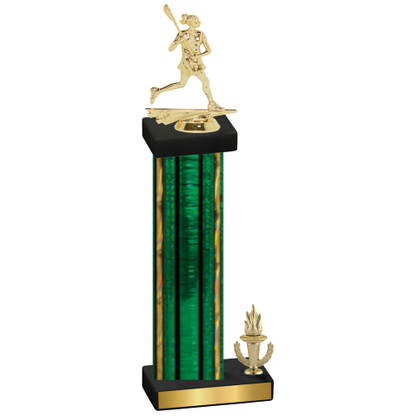 Accented Single Green Glacier Victory Lacrosse Trophy