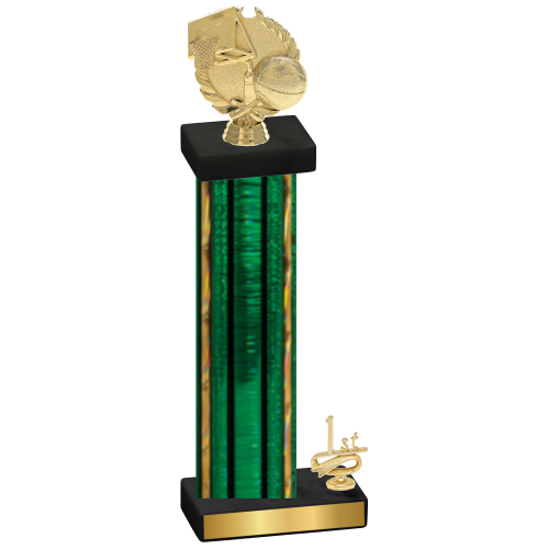 Accented Single Green Glacier First Place Basketball Trophy