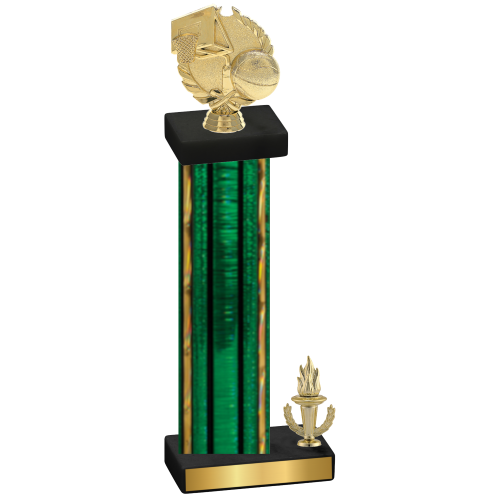 Accented Single Green Glacier Victory Basketball Trophy