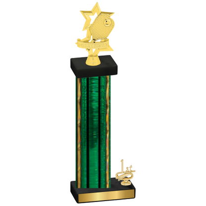 Accented Single Green Glacier First Place Pickleball Trophy