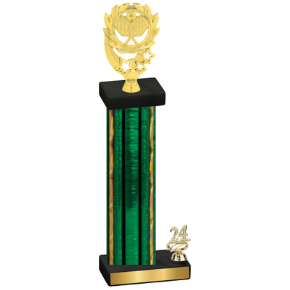 Accented Single Green Glacier Year Pickleball Trophy