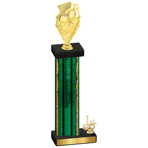 Accented Single Green Glacier First Place Pickleball Trophy