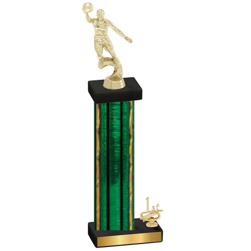 Accented Single Green Glacier First Place Basketball Trophy