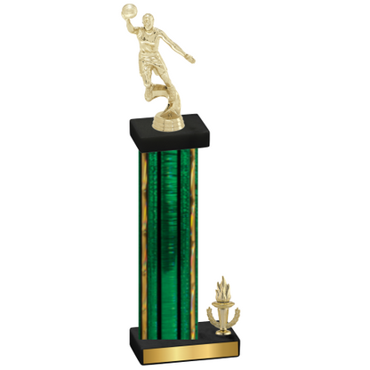 Accented Single Green Glacier Victory Basketball Trophy