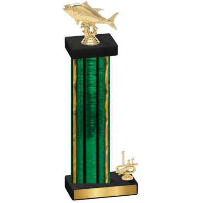 Accented Single Green Glacier First Place Fishing Trophy