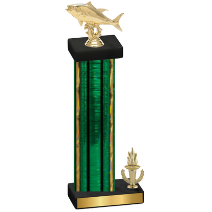 Accented Single Green Glacier Victory Fishing Trophy