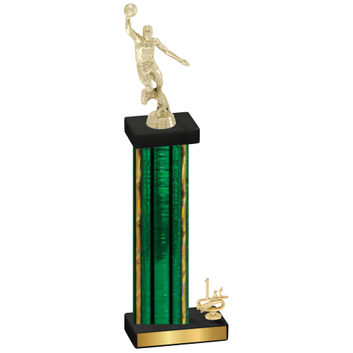 Accented Single Green Glacier First Place Basketball Trophy