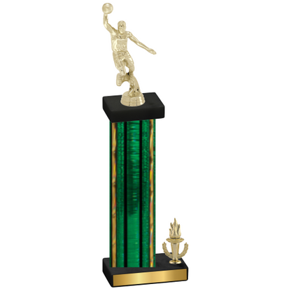 Accented Single Green Glacier Victory Basketball Trophy