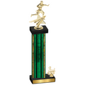 Accented Single Green Glacier Third Place Flag Football Trophy